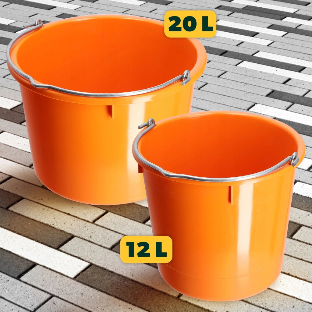 Secchio da costruzione KADAX 20L, malta resistente in plastica per uso domestico e giardinaggio, 3 pezzi