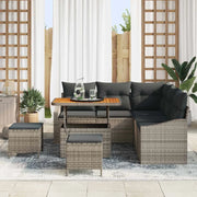 Set Divano da Giardino con cuscino 8 pcs Grigio Poly Rattan 3364608
