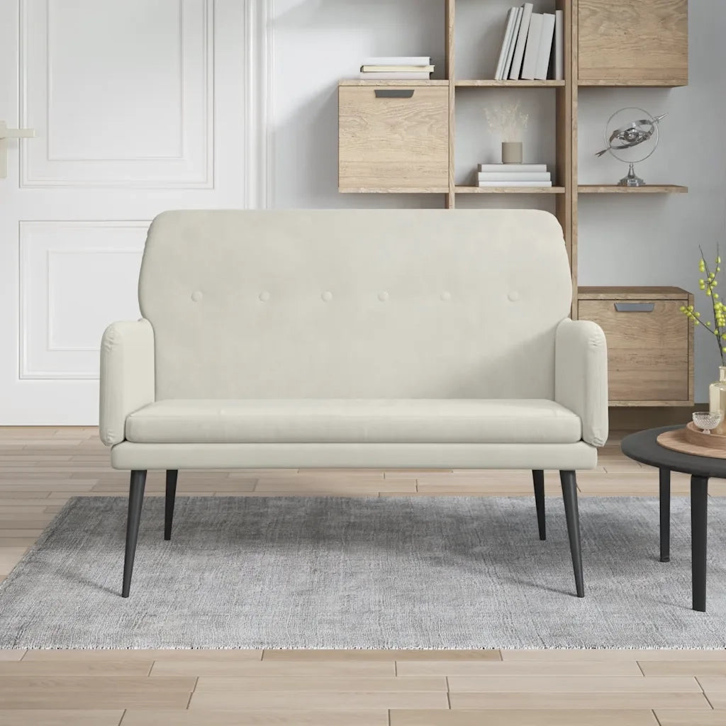 Panca Crema 108x79x79 cm in Velluto CFW7648212