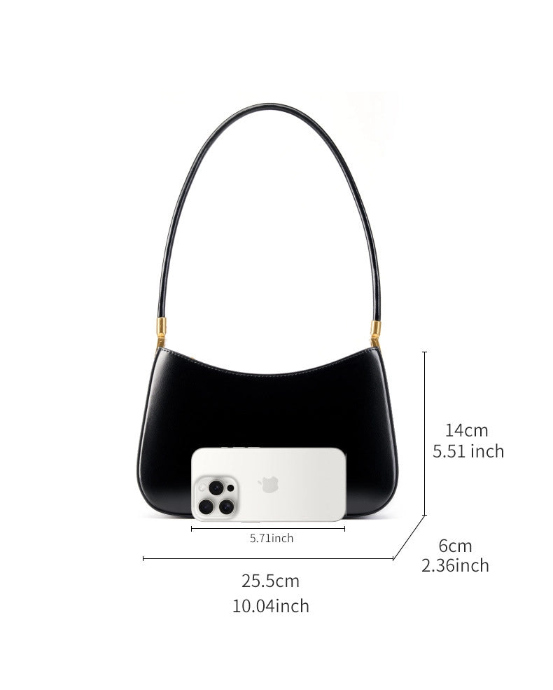 Borsa tote da donna in vera pelle, nera