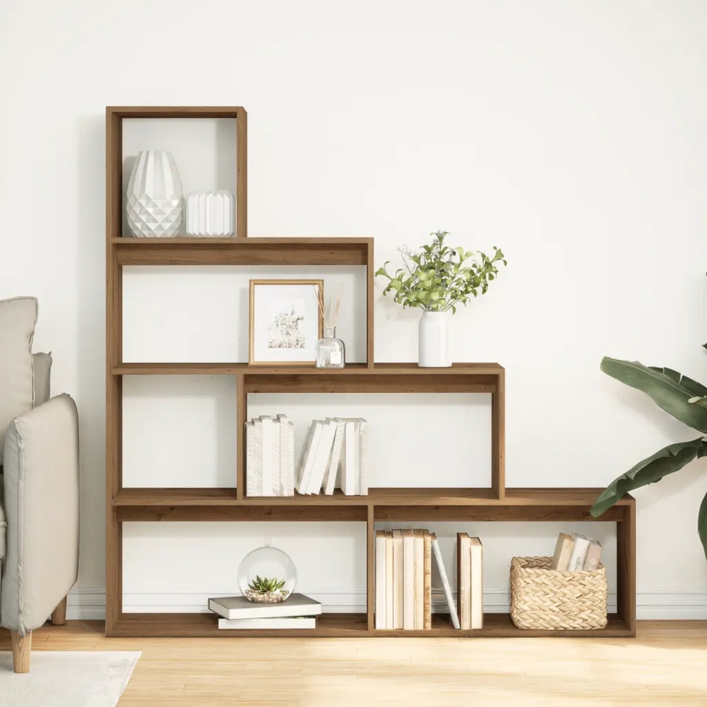 Libreria a 4 Ripiani Rovere 143,5x29x143,5 cm in Truciolato 858002
