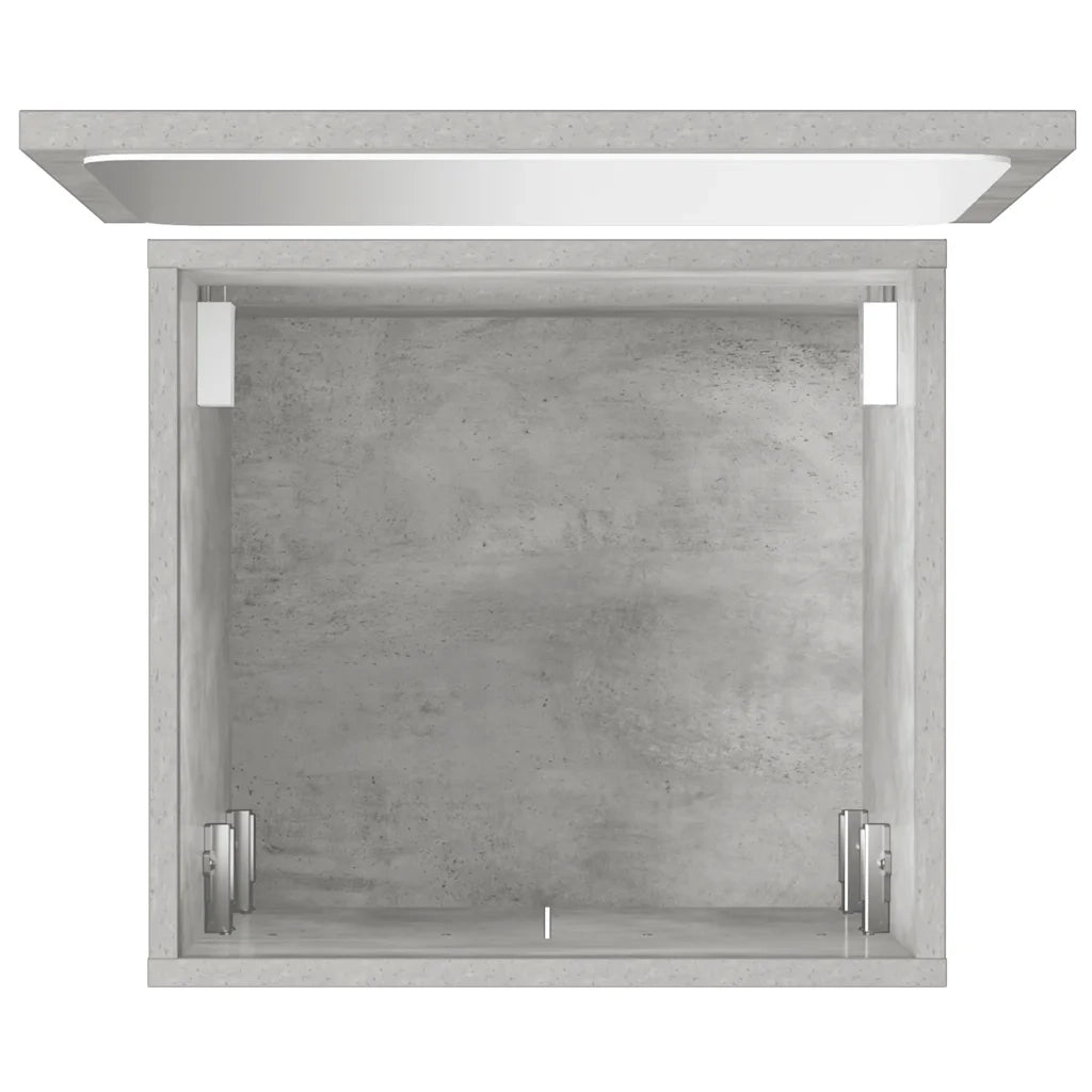 Set Mobili da Bagno 2 pz Grigio Cemento in Legno Multistrato