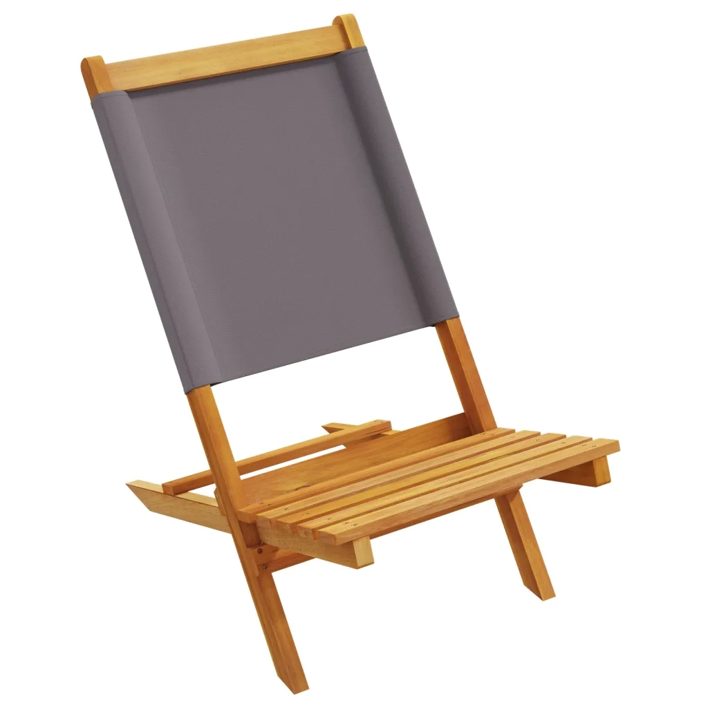 Sedie Giardino Pieghevoli 8pz Antracite Tessuto Legno Massello