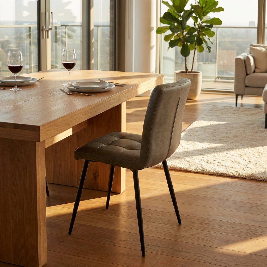 Sedia per Sala da Pranzo in Ecopelle Metallo cm 40x41x89 - ELEONORE