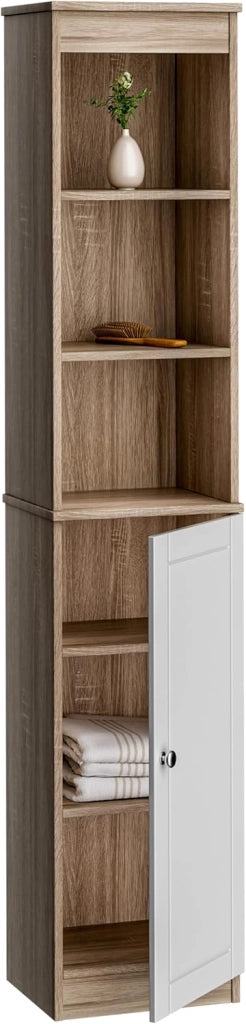 Casaria® Mobile Alto Bagno 6 Ripiani 170x34x26cm Armadio Salvaspazio Mobiletto Asciugamani Mobili a Colonna Arredo Bagno Mobiletti Salvaspazio