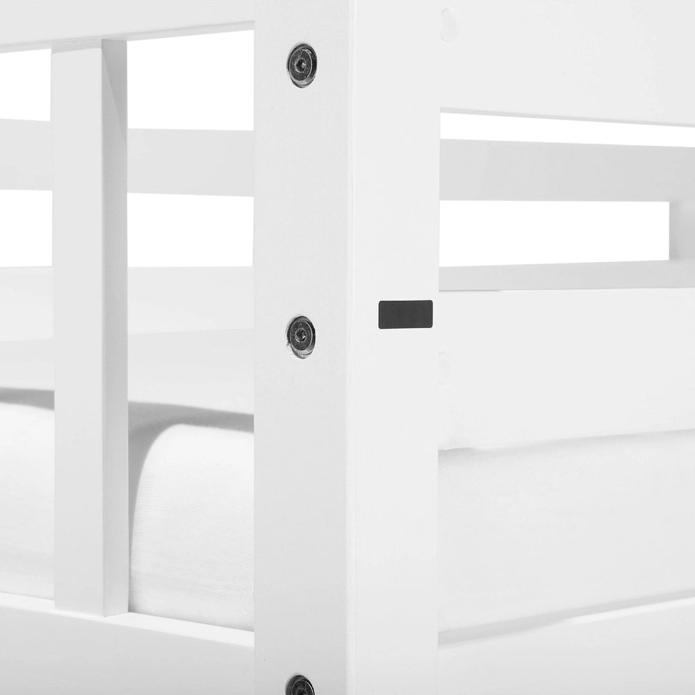 Letto a castello letto doppio in legno di pino bianco singola misura 90 x 200 per bambini in cameretta