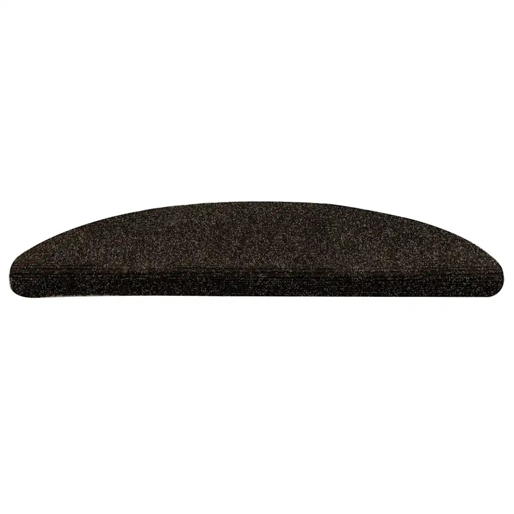Tappetini per scale autoadesivi 5 pz 56x17x3 cm marrone scuro semicircolari 149686