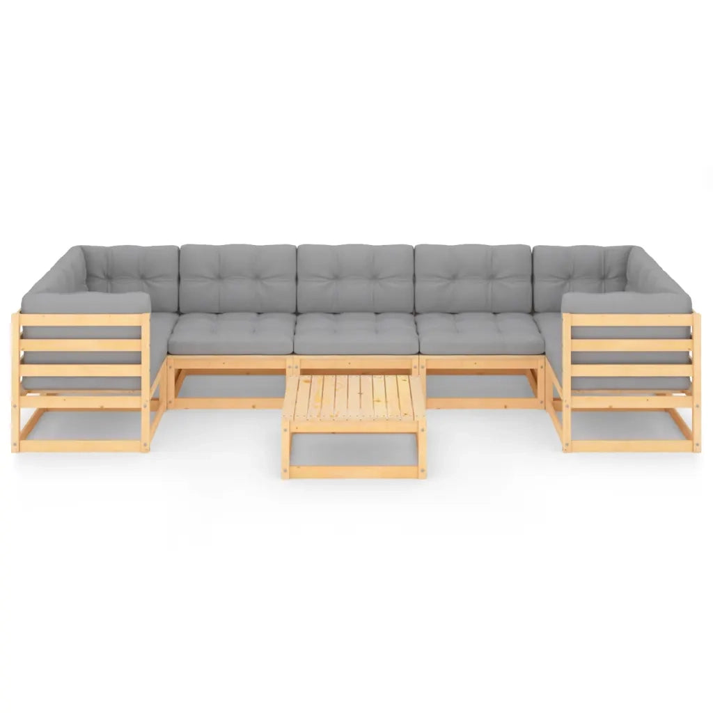 Set Divani da Giardino 8 pz con Cuscini Legno Massello di Pino cod mxl 38107