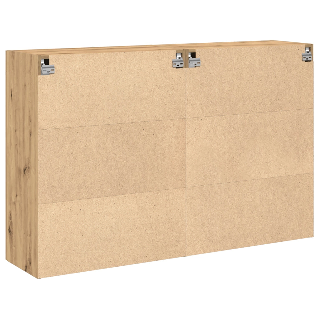 Armadi da muro 2 pz Quercia artigianale 69,5x34x90 cm Legno ingegnerizzato