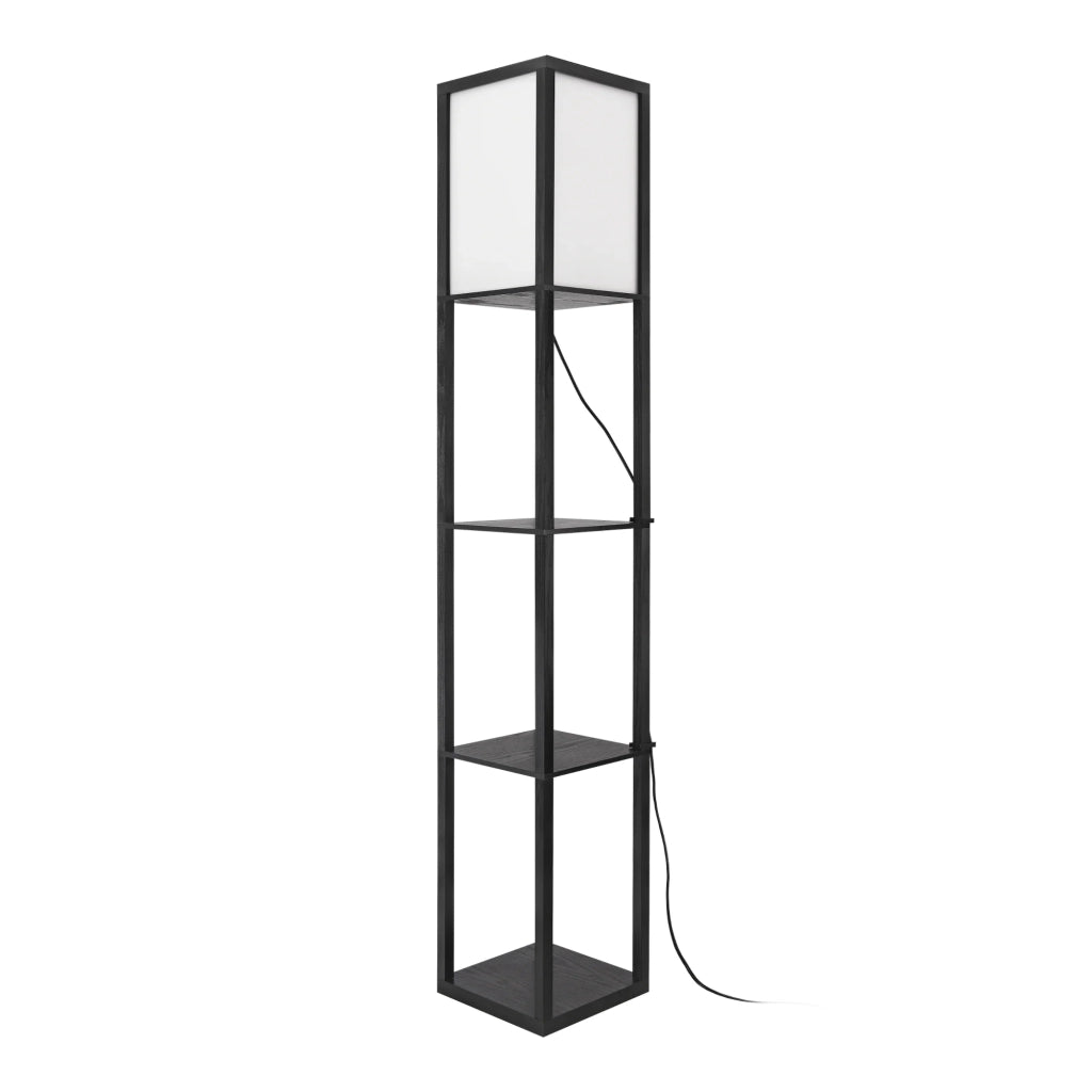 Lampada da terra Stapleford con ripiano attacco E27 altezza 160 cm nero e bianco 03_0007319