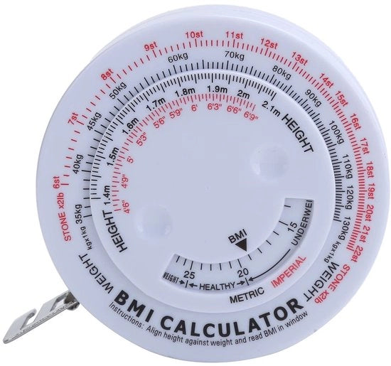 Misuratore di Circumferenza Torace, Vita e Cosce 150 cm con Indice di Massa Corporea.