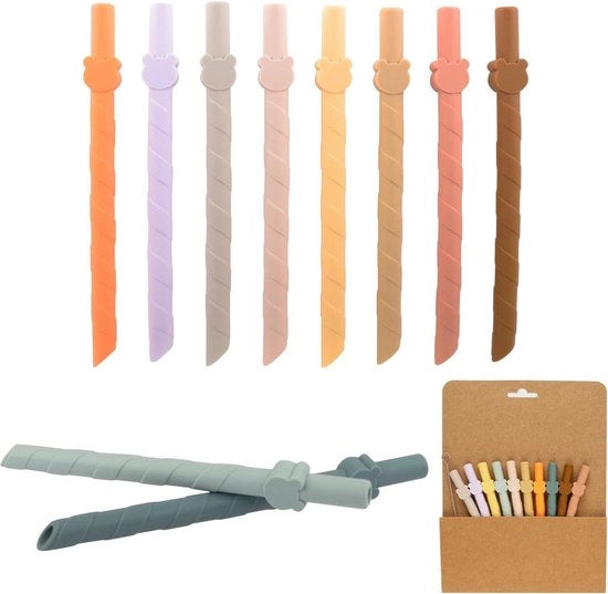 Decine di rietelli in silicone riciclabili - spazzola per rietelli da pulizia - 138 cm di lunghezza - BPA libero - per bevande calde e fredde