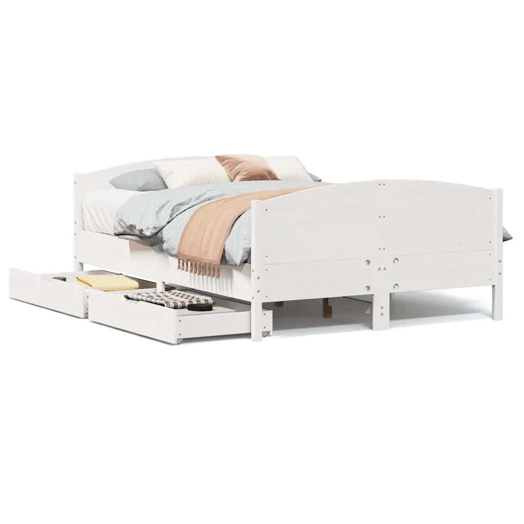 Letto senza Materasso Bianco 120x200 cm Legno Massello di Pino 3301792