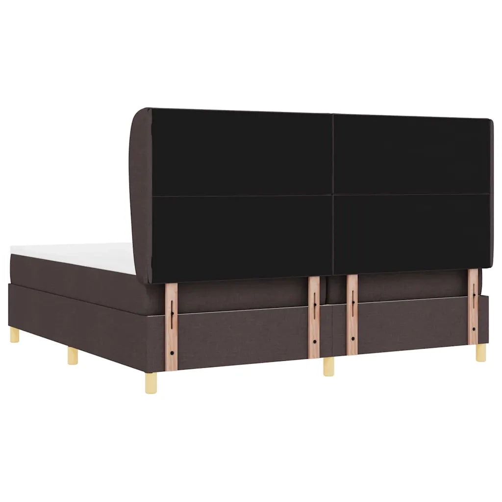 Letto a molle con materasso Marrone Scuro 200 x 200 cm Tessuto 3340840