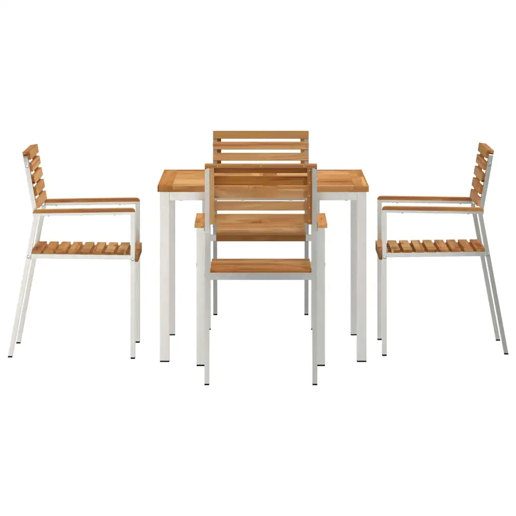 Set da Pranzo per Giardino 5 pcs Marrone Legno di teak solido 3334782