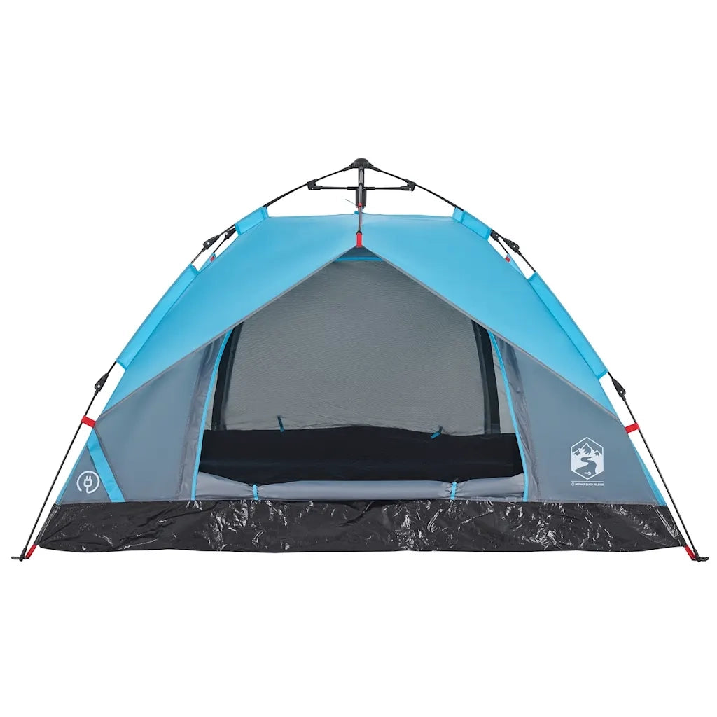 Tenda a Cupola da Campeggio 3 Persone-Tenda per Escursionismo Blu a Rilascio Rapido 711837