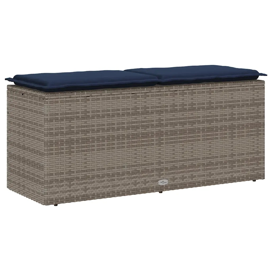 Panca da Giardino con Cuscino Grigio 110x40x44 cm in Polyrattan 4104152
