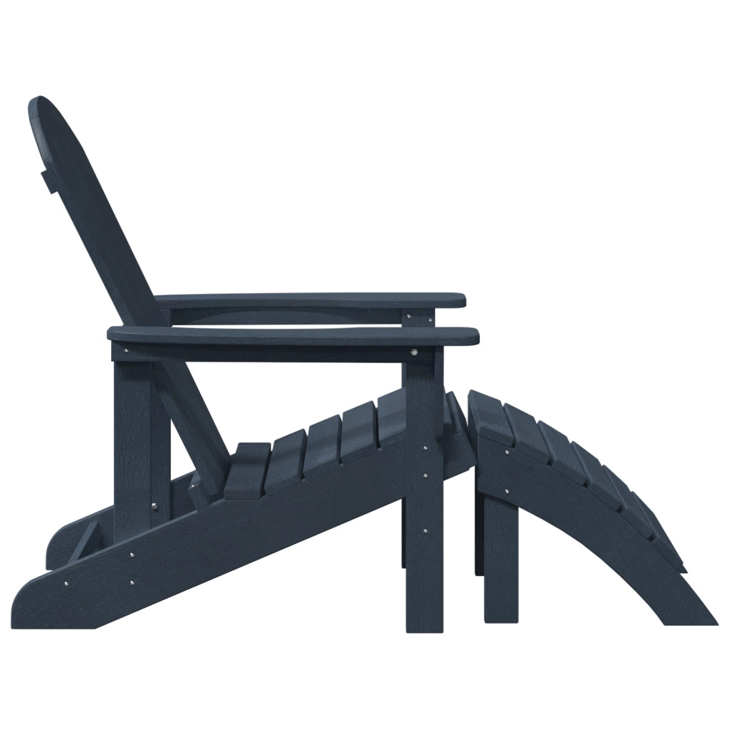 Sedia Adirondack  con poggiapiedi 2 pcs blu navy HDPE