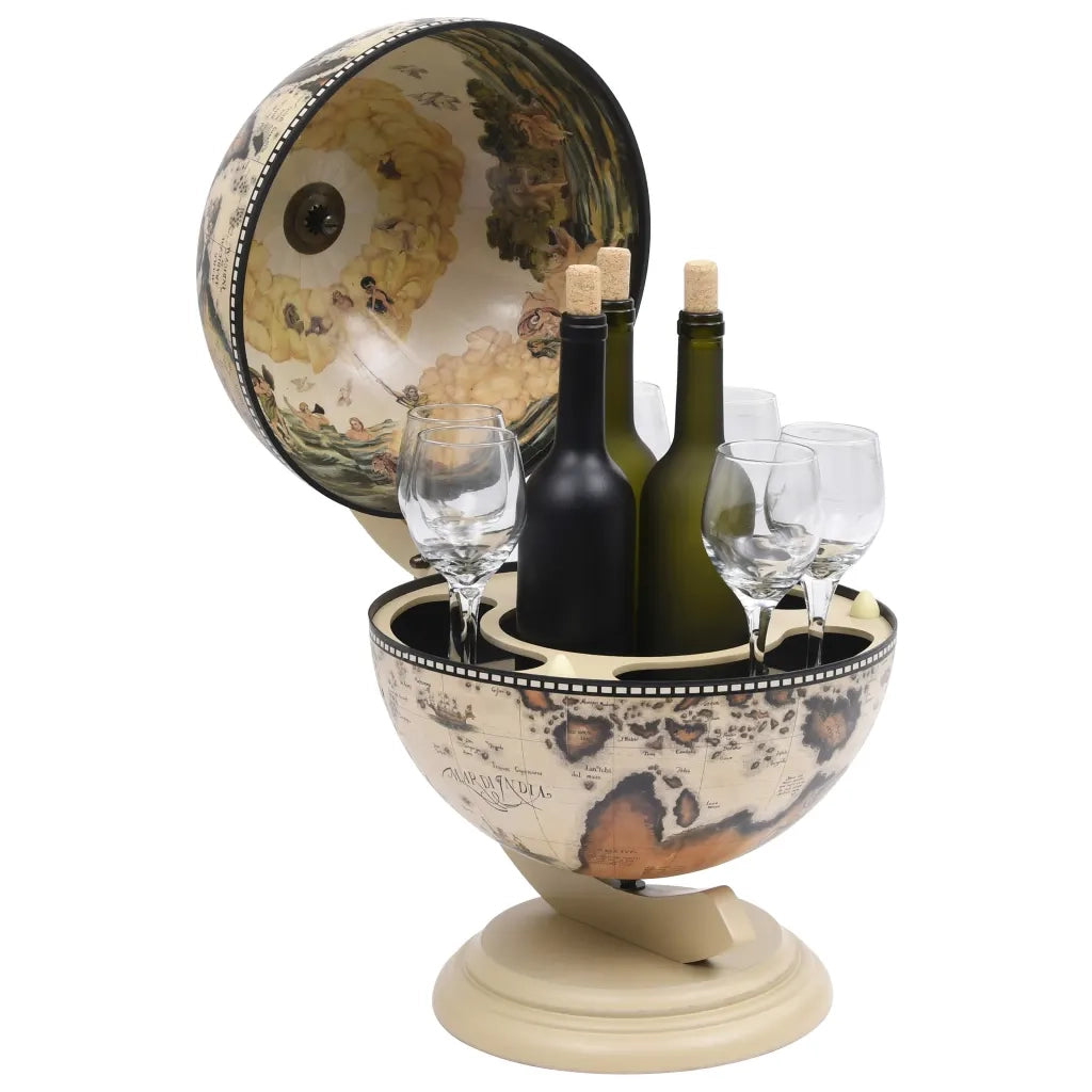 Minibar da Tavola a Globo Supporto per Vini in Eucalipto Bianco CFW4867081