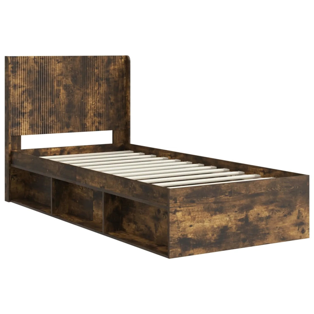 Struttura del letto con stoccaggio e testata Rovere Fumo 3413889