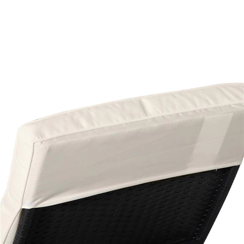 SDRAIO DA GIARDINO IN RATTAN PE CON SCHIENALE REGOLABILE E CUSCINO, 207X70X70CM, NERO