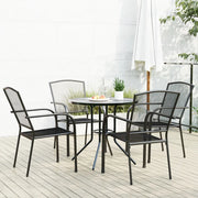 Set Sedie Giardino Impilabili 5pz Antracite Acciaio Verniciato 3283757