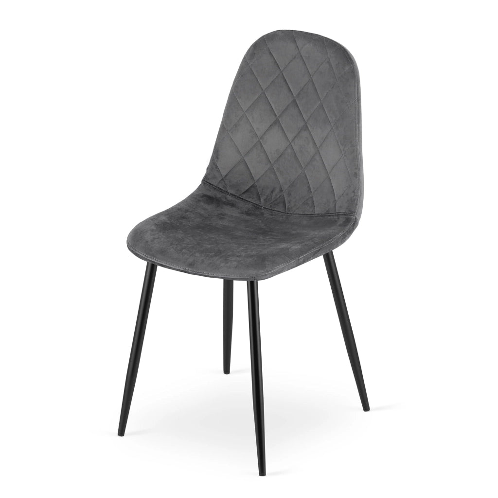 Set di 4 sedie Valora DAPI in velluto grigio scuro | resistenti | comode