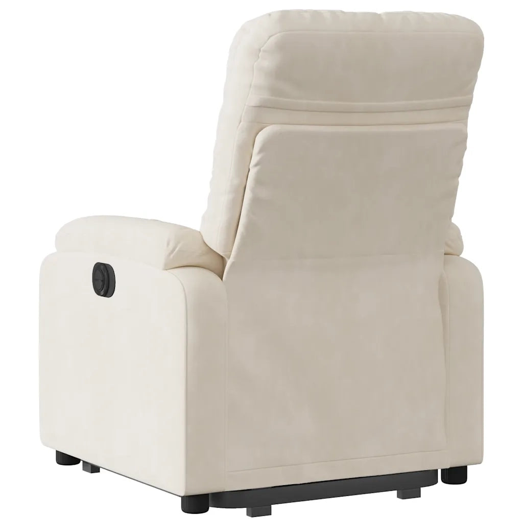 Poltrona Alzapersona Reclinabile Elettrica Beige in Microfibra 3204948