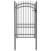 Cancello per recinzione Emmen con punte in acciaio 103x134,5 cm Nero 146381