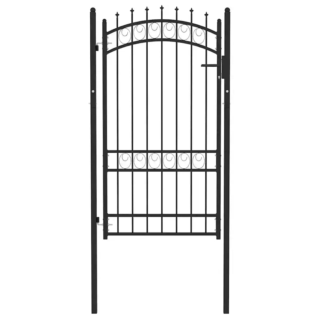 Cancello per recinzione Emmen con punte in acciaio 103x134,5 cm Nero 146381