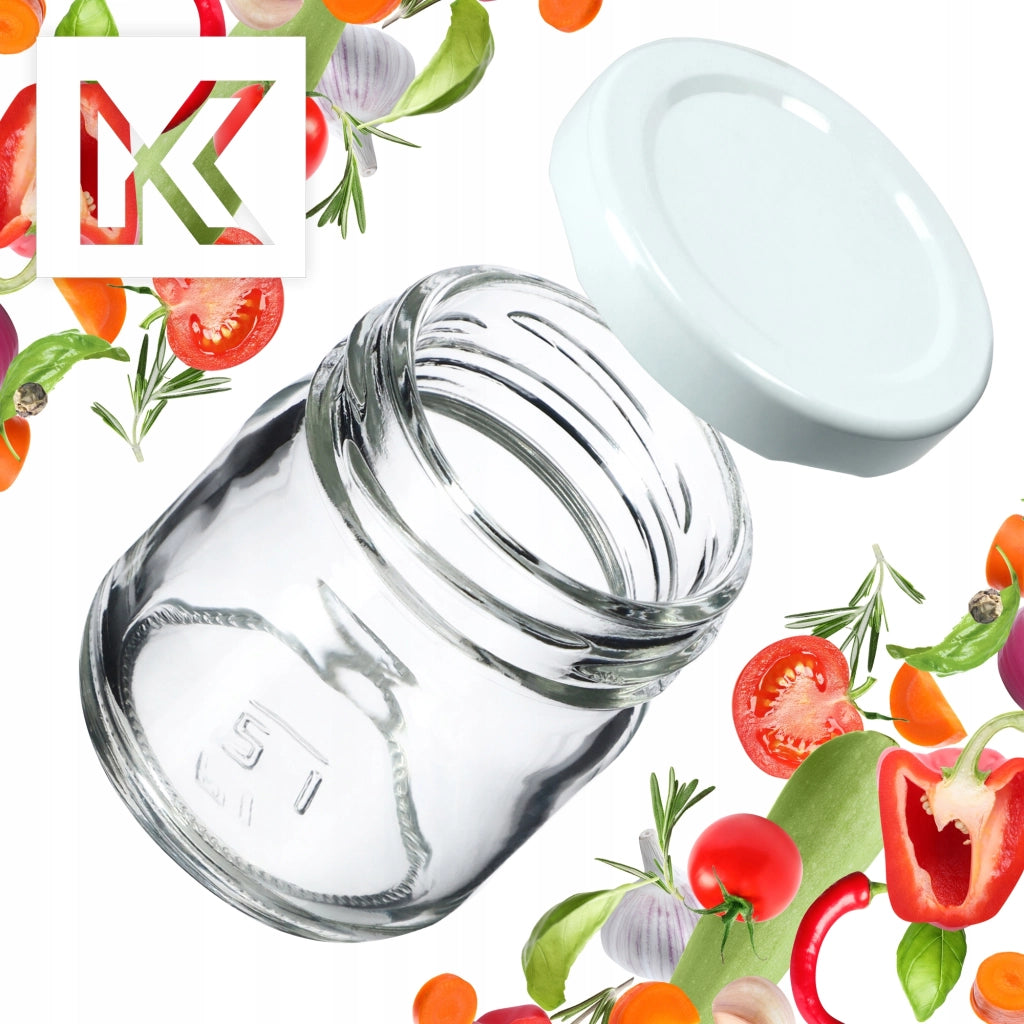KADAX 10 pezzi Barattoli da 40 ml per miele, conserve, marmellata, tappi e coperchi Fi 43
