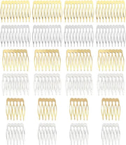 24 pezzi di supporti capelli metallici per donne, accessori per capelli, supporti per veli - fermagli in argento e oro
