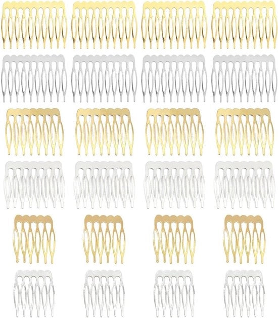 24 pezzi di supporti capelli metallici per donne, accessori per capelli, supporti per veli - fermagli in argento e oro