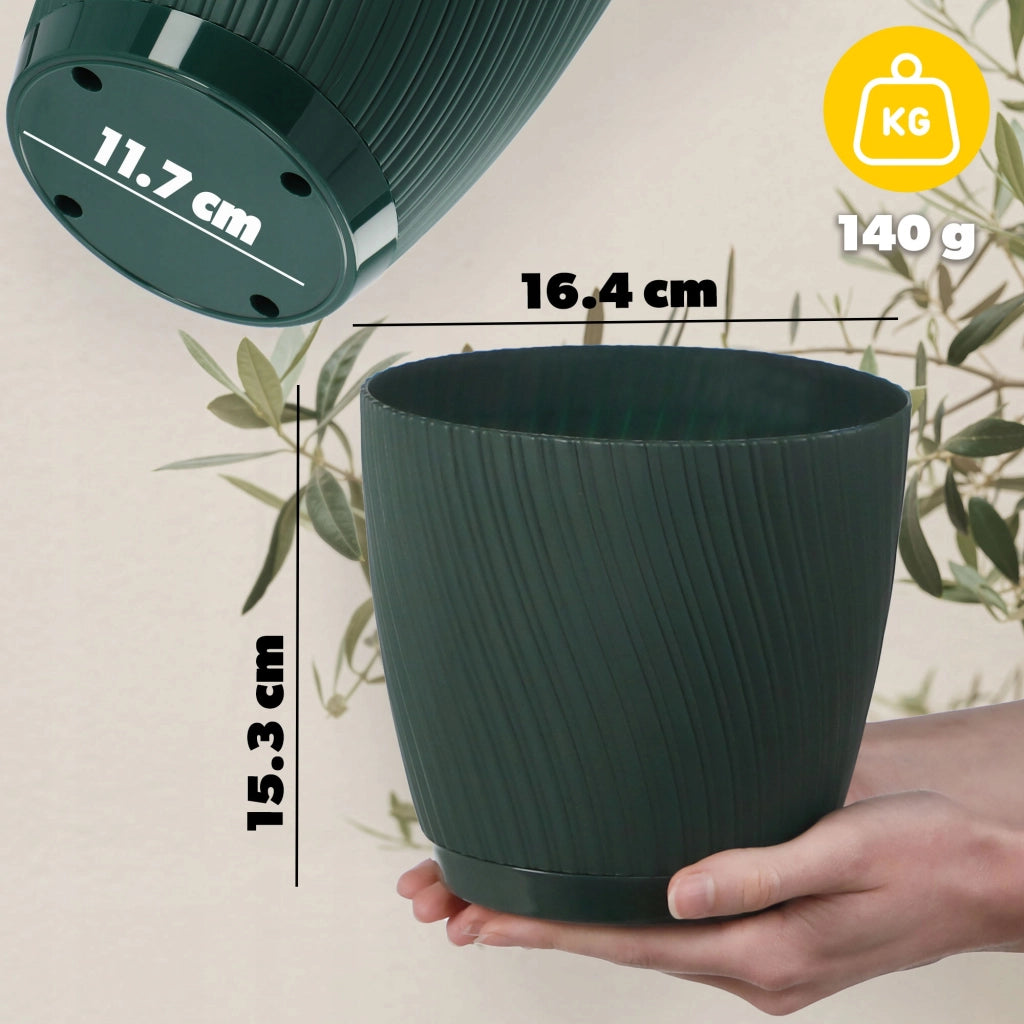 Vaso da fiori KADAX con supporto, coperchio, ciotola rotonda, 17 cm, verde