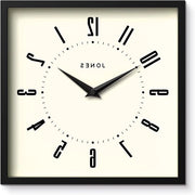 Orologio da parete quadrato | 25 cm | Nero | Numeri leggibili | Ideale per cucina o ufficio.