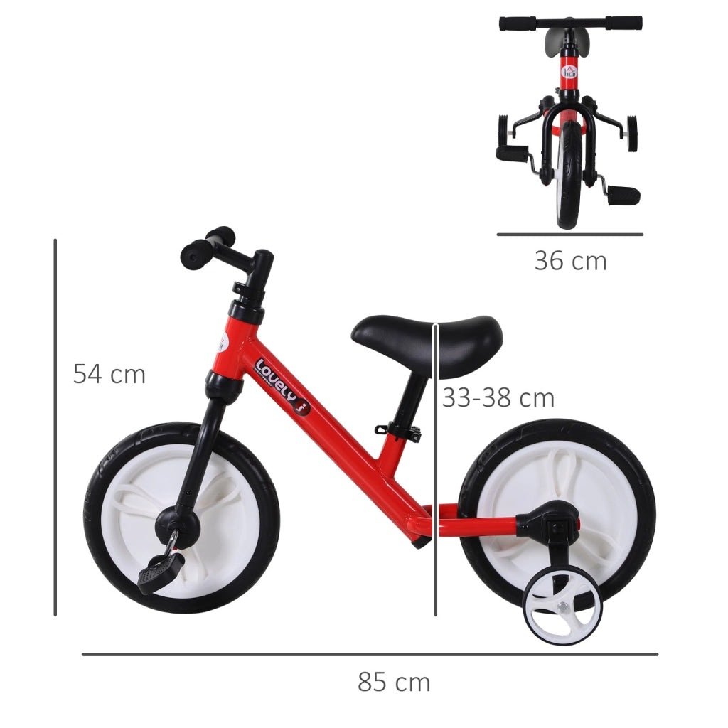 Bicicletta senza Pedali per Bambini 24+ Mesi con Sella Regolabile 33-38cm ¨C zephmum ¨C Rosso