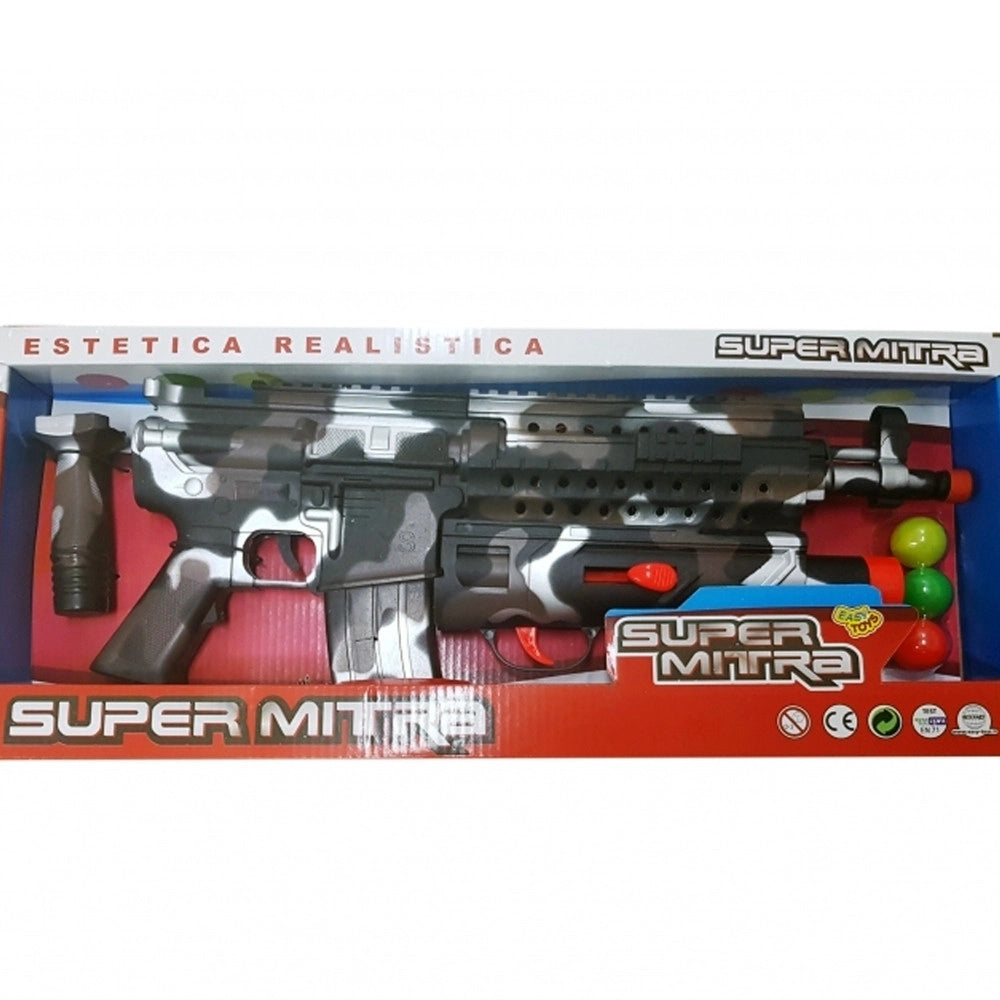 Trade Shop - Mitragliatrice Pistola Fucile Cartucce Militare Mimetica Gioco Guerra Bambini -