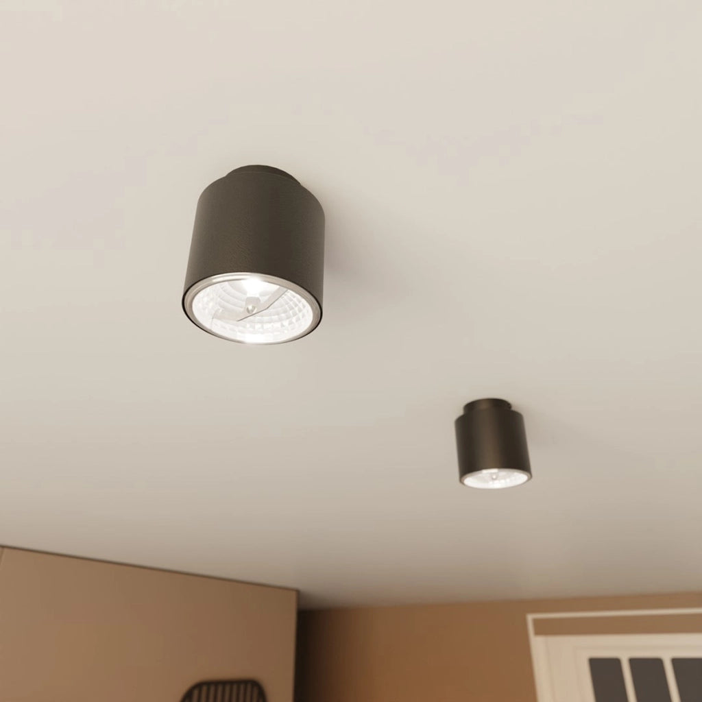 Lampada da soffitto Nano in acciaio nero opaco