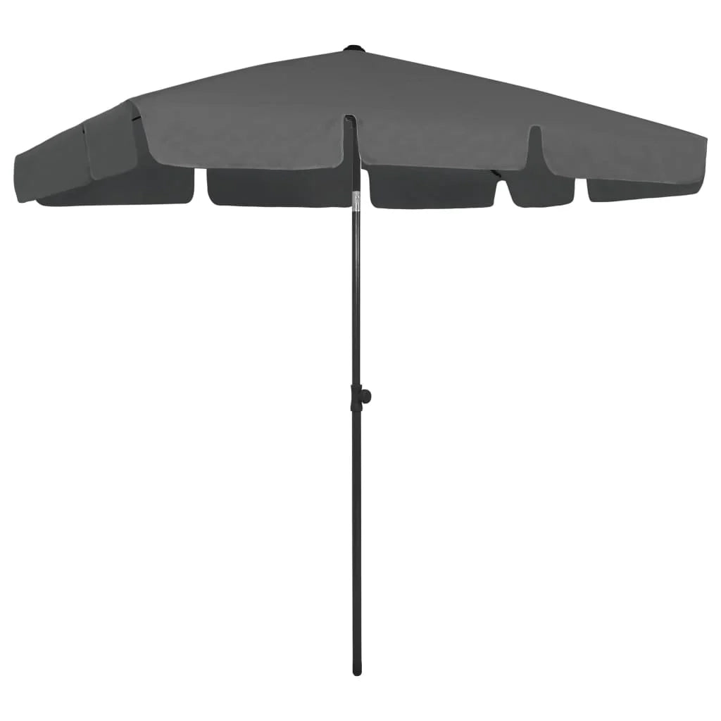Ombrellone da spiaggia 200 x 125 cm poliestere anti UV antracite 02_0008373