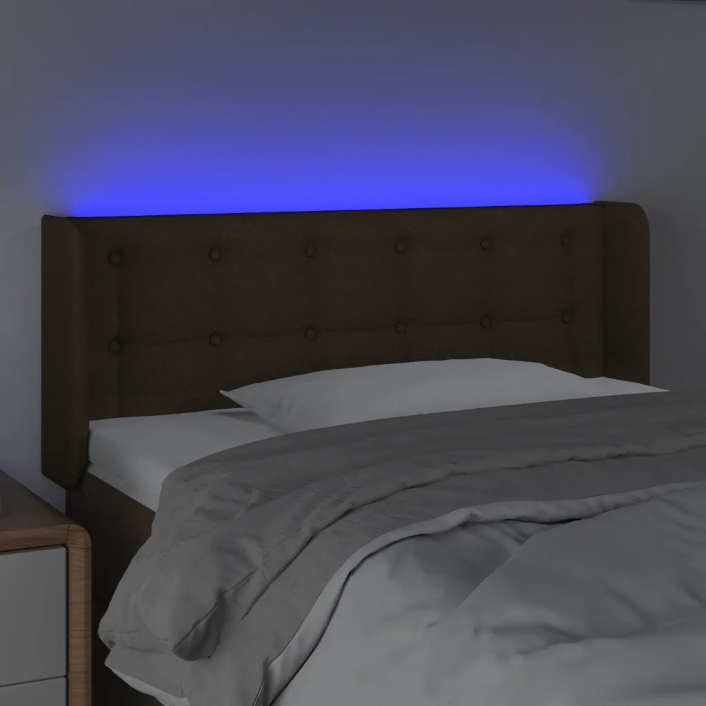 Testiera a LED Marrone Scuro 93x16x78/88 cm in Tessuto cod mxl 33359