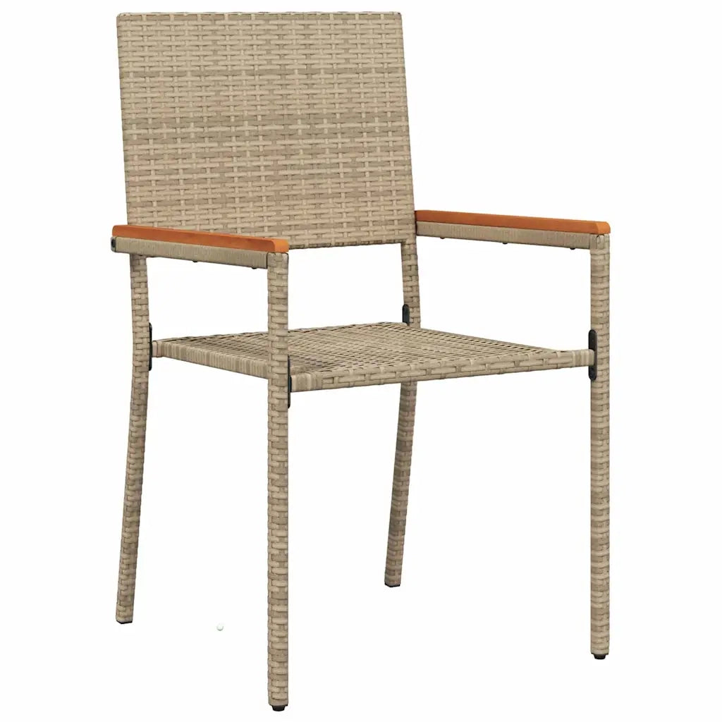 Set da Pranzo per Giardino con cuscino 5 pcs Beige polyrattan