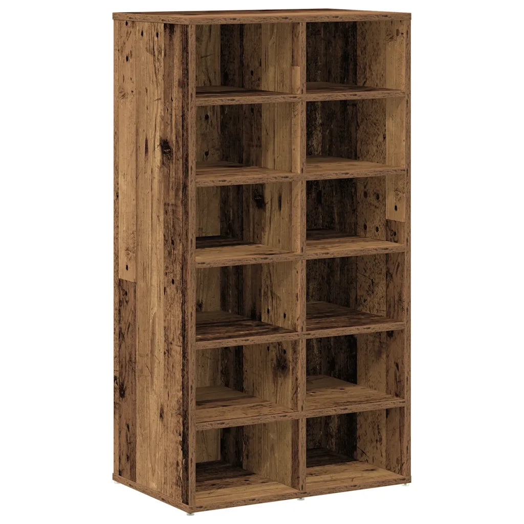 Scarpiera-Scaffale per scarpe Legno Antico 54x34x100,5 cm in Truciolato
