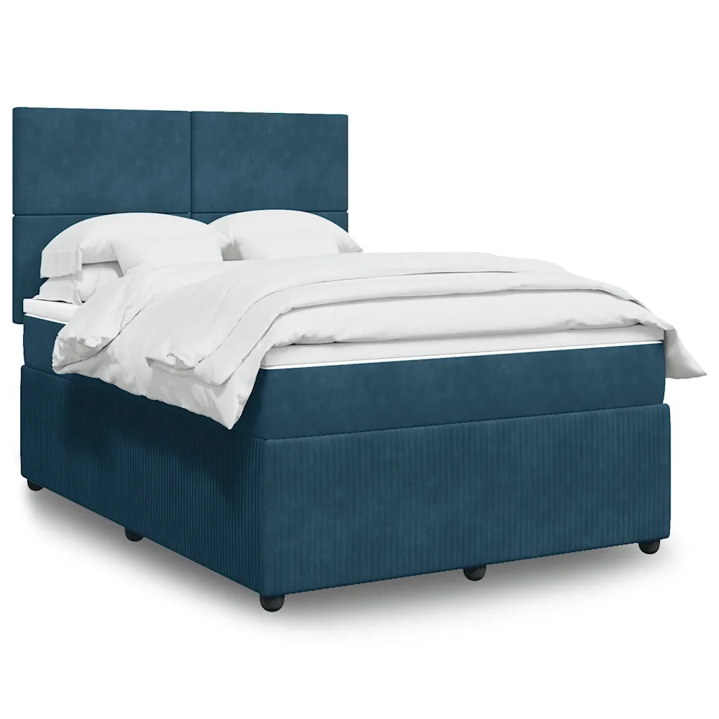 Giroletto a Molle con Materasso Blu 140x190 cm in Velluto 3294632