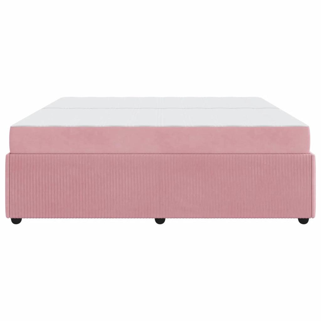 Struttura del letto con materasso Rosa 200 x 200 cm Tessuto 3398443