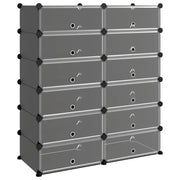 Scarpiera | Mobile per scarpe Nera 94,5x36,5x106 cm in PP