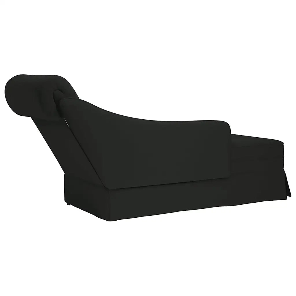 Sdraio con Capezzale e Bracciolo Destro in Velluto Nero CFW8378591