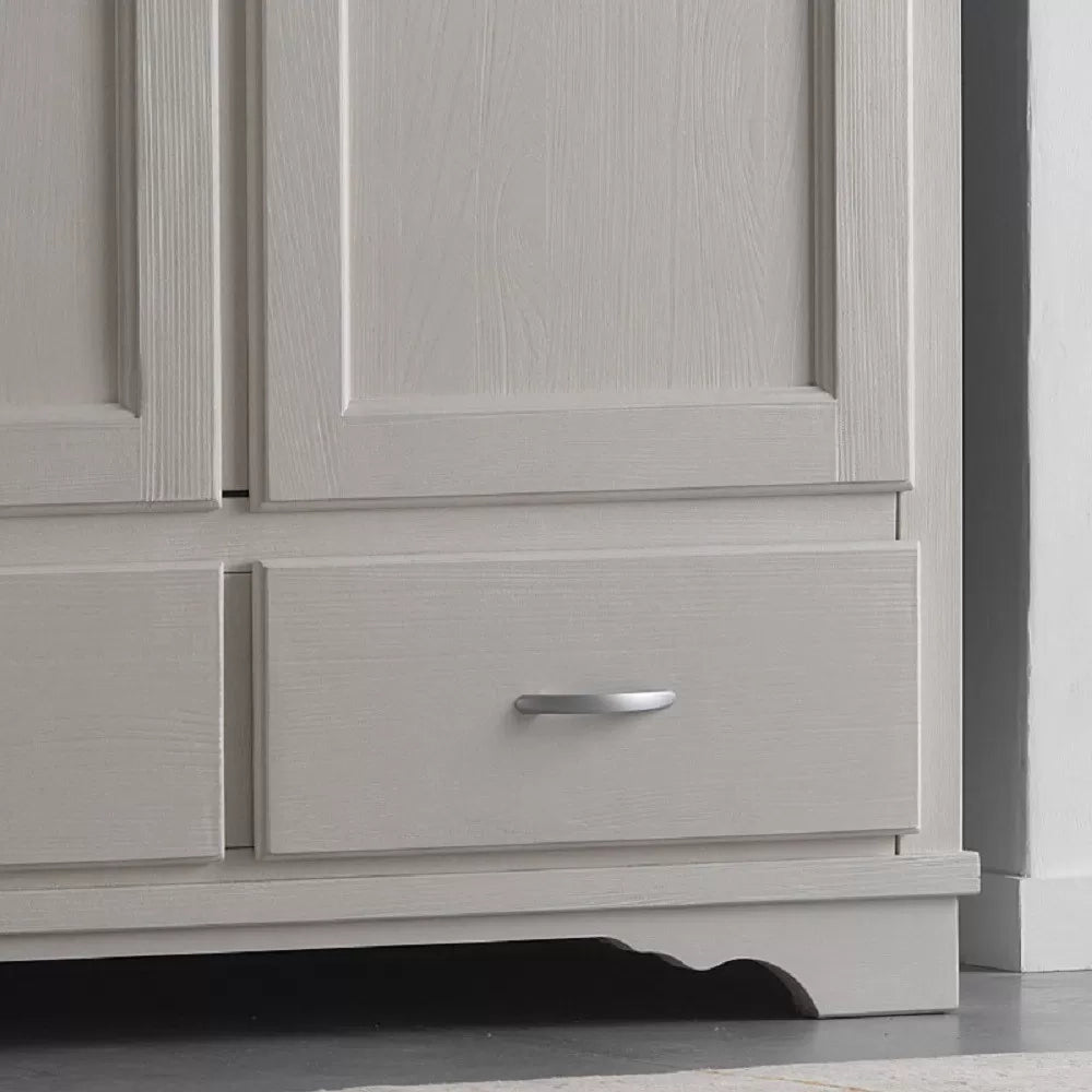 Armadio shabby 2 ante 2 cassetti in legno massello grigio l.118 p.65 h.218 - Mobili 2G