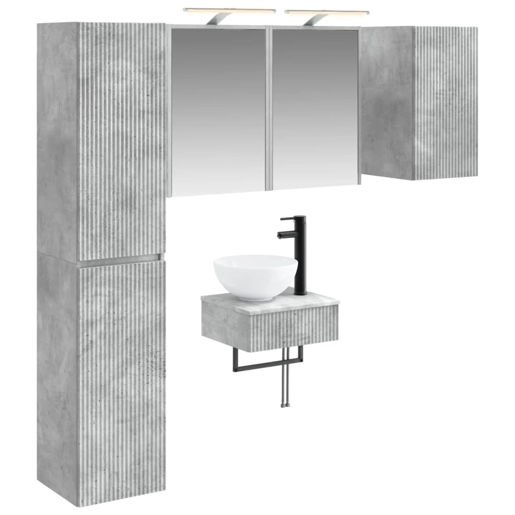Set di mobili per il bagno 5 pcs Grigio Cemento 3407250