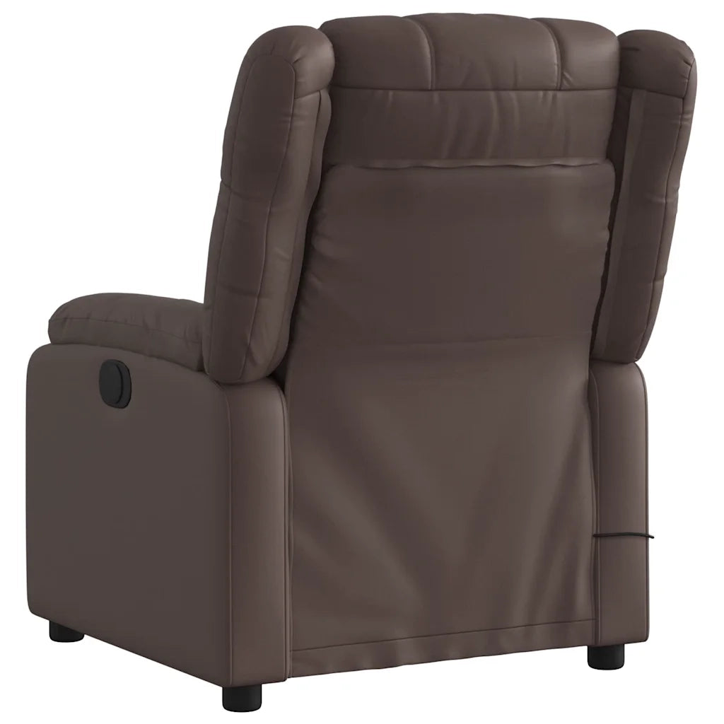 Poltrona Massaggiante Elettrica Marrone in Similpelle 3205145