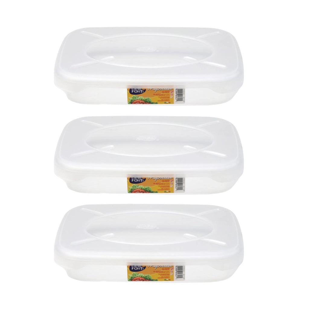 SET 3 CONTENITORI ERMETICI FRIGOBELLA RETTANGOLARI 1.15 LITRI